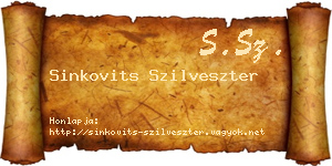 Sinkovits Szilveszter névjegykártya